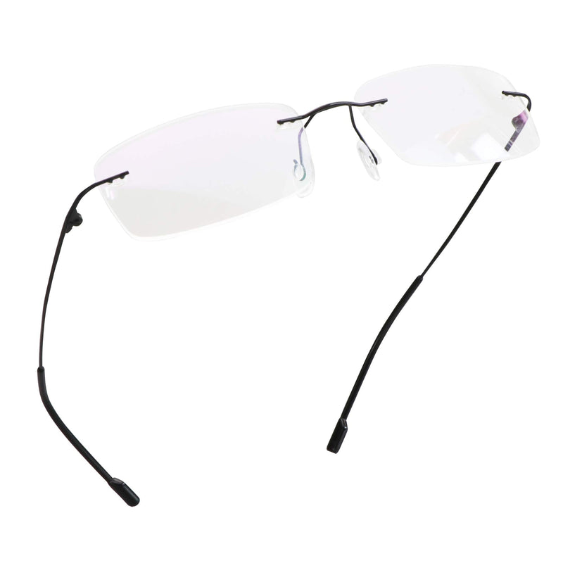 LifeArt Blue Light Blocking Glasses, Computer Reading Glasses, Anti Blue Rays, Reduce Eyestrain, Rimless Frame Tinted Lens with diamond, Stylish for Men and Wowen (Black, No Magnification) 01_858_black 0.0 x - NewNest Australia