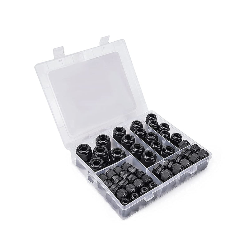 Cable Gland AMPELE 50 Pack Waterproof Adjustable 3-16mm PG7 PG9 PG11 PG13.5 PG16 PG19 Nylon Cable Glands Joints With Gaskets Cable Gland Kit 1 - NewNest Australia