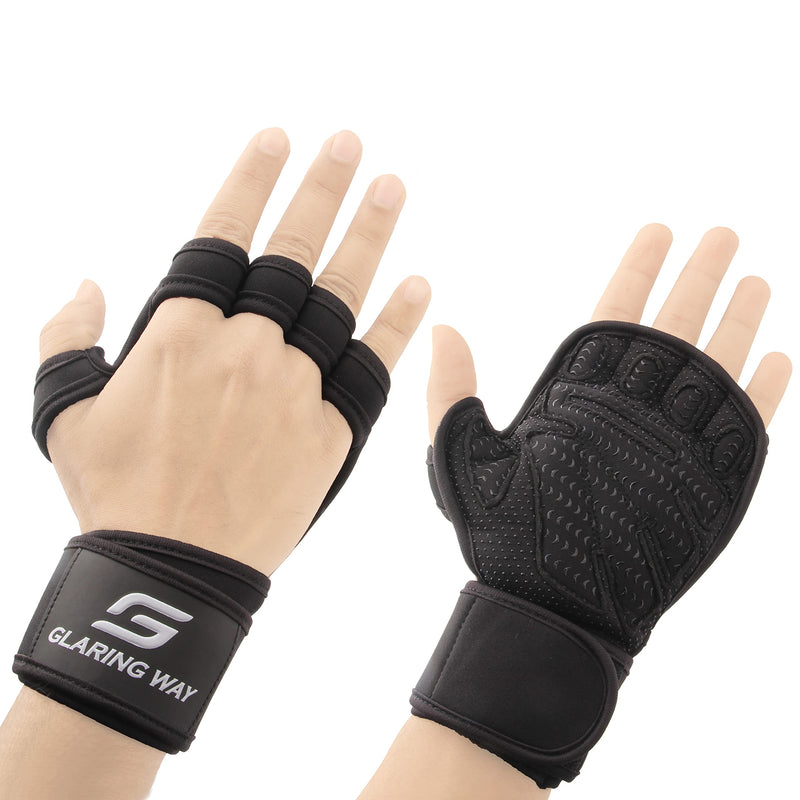 Glaring Way Neoprene Padded Weight Lifting Gloves for Men and Women - Ventilated Wrist Wrap Gloves for Athletes Gym Sessions Cycling Tracking & Sports with Full Palm Protection and Wrist Support Large - NewNest Australia