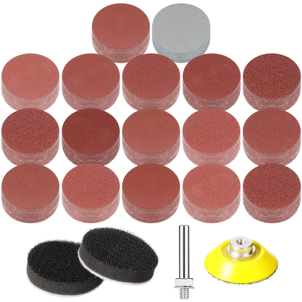 425 Pieces 2 Inch Sanding Discs Grinding Abrasive Sandpaper Sander Sheets with 1 Pieces 1/4 Inch Round Shank Backing Pad 2 Pieces Soft Foam Buffering Pads Assorted Grit, 40-3000 Grit - NewNest Australia