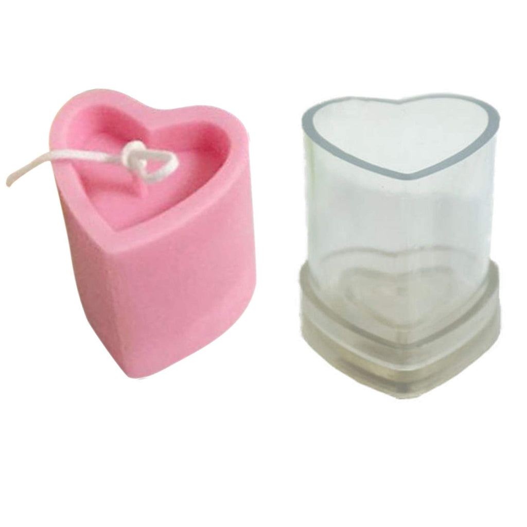 EORTA 3D Heart Candle Mold Acrylic Plastic Column Candle Making Tool Handmade Soap Mold for DIY Crafts Clay Bath Bomb, Clear, 2.5x2 Inch - NewNest Australia