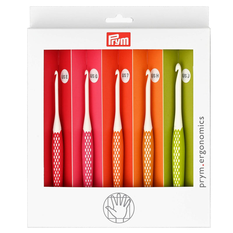 Prym Ergonomics Value Pack, Small (E, G, 7, H, J) Crochet Hook Set, Multicolor Small (E, G, 7, H, J) - NewNest Australia