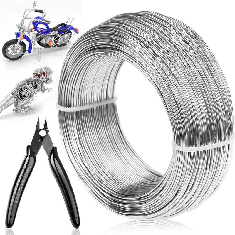 18 Gauge Aluminum Craft Wire Jewelry Making, 328 FT Metal Wire Armature Bendable Wire for Bonsai Trees, Sculpting, DIY Crafts Beading Floral (Silver, 1 mm Thickness) silver 2 - NewNest Australia