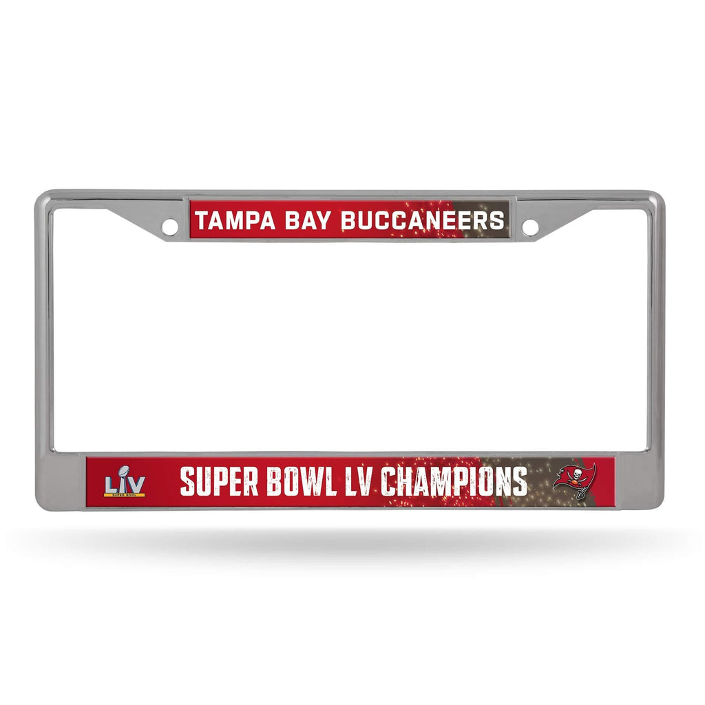 Rico Industries Super Bowl LV Champions Tampa Bay Buccaneers Premium 2 Hole Chrome License Plate Frame for Cars, Vans, RV’s. Show Your Team Pride at Tailgates, Parties or Around Town. - NewNest Australia