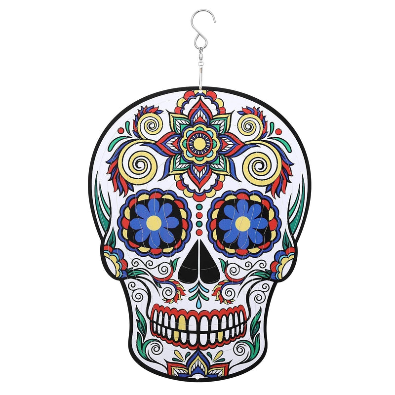 Wind Spinner,Kinetic Sugar Skull 3D Wind Spinner Metal Outdoor Spinning Ornaments,12inch Mandala Lotus Wind Sculptures Spinners for Indoor Garden Yard Art,Stainless Steel Wind Hanging Decoración - NewNest Australia