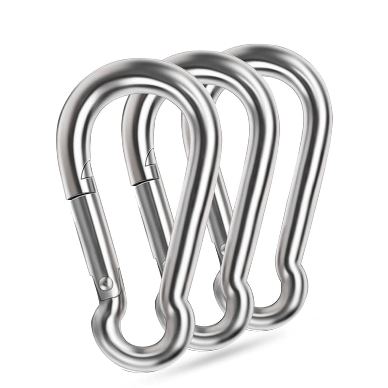 5 Inch 4 Inch Large Spring Snap Hooks, Ekunbuy Heavy Duty Rope Connector 304 Stainless Steel Hook Spring Clips Link Buckle 1/2 3/8 Clip for Hammock Swing Outdoor Travel 3.94 Inch-3 PCS - NewNest Australia