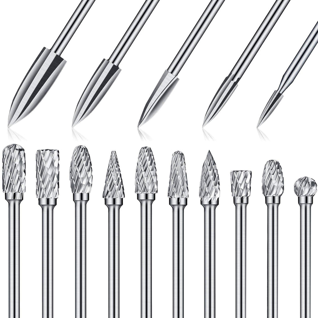 15 Pieces Wood Carving and Engraving Drill Bit Double Cut Carbide Rotary Burr Woodworking Drill Bits Set for DIY Woodworking, Drilling, Engraving, Polishing Supplies - NewNest Australia