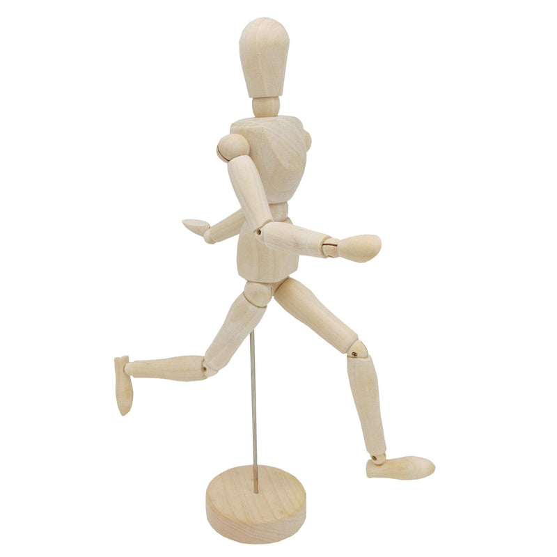 12'' Wooden Artists Manikin, Sketching Drawing Articulated Jointed Mannequin, Wood Human Figure Model for Home Office Desk Decoration - NewNest Australia