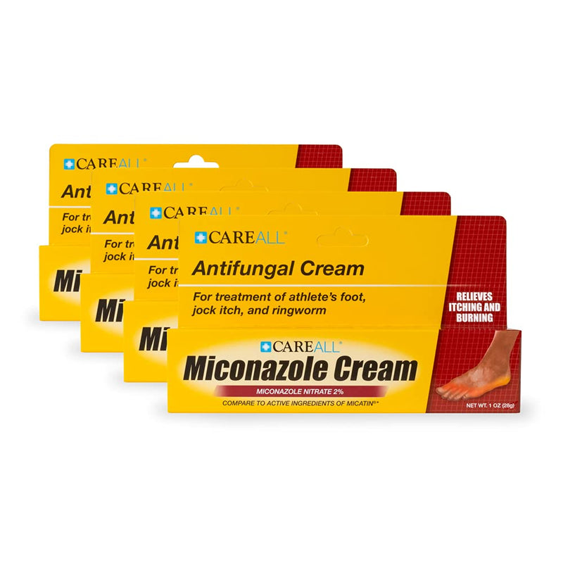 (4 Pack) CareALL® 1.0 oz. Antifungal Miconazole Nitrate 2% Cream, Compare to Micatin, Cures Most Athlete’s Foot, Jock Itch, Ringworm 1 Ounce (Pack of 4) - NewNest Australia