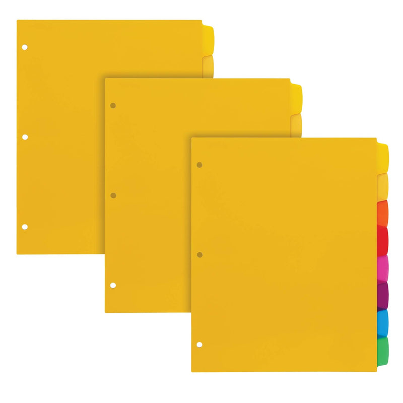 Oxford Write ’n Erase Plastic Binder Dividers, 8 Tab, Write On Tabs, Erase Ballpoint Pen, Non Permanent Marker, Pencil, Asstd. Colors, 3 Sets (89992) - NewNest Australia