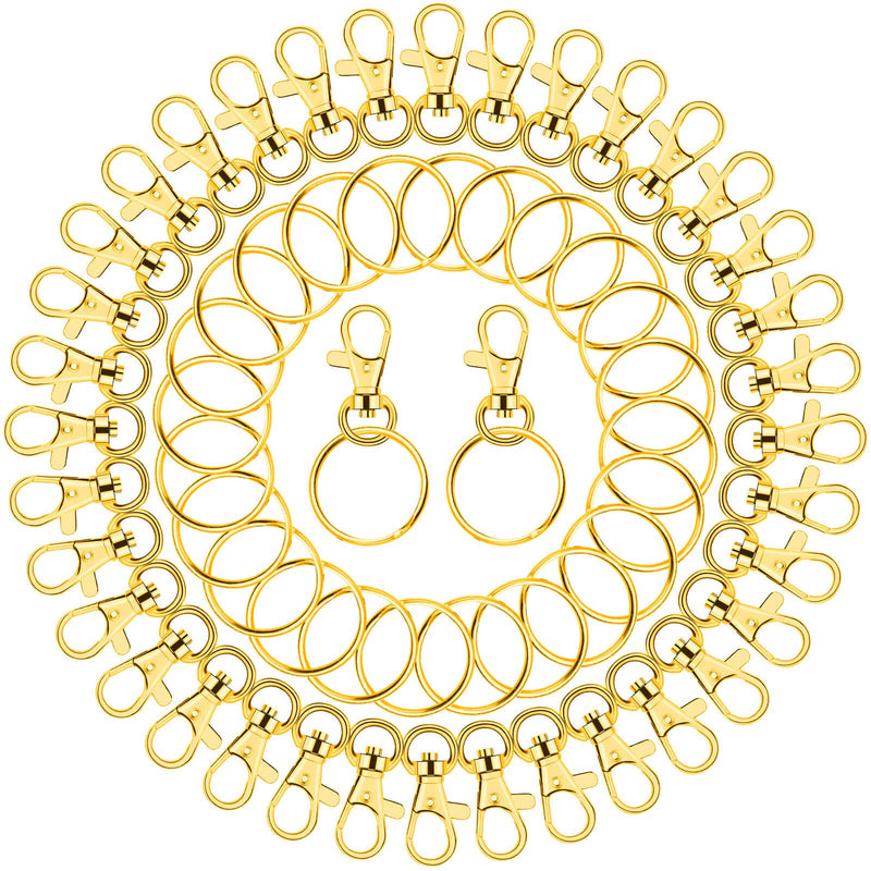 Gold Keychain Rings for Craft, Paxcoo 100pcs Keychain Hardware Kit Includes 50Pcs Key Chain Hooks and 50pcs Key Rings, Bulk Keychain Making Supplies for Resin Craft, Acrylic Blanks Gold - NewNest Australia