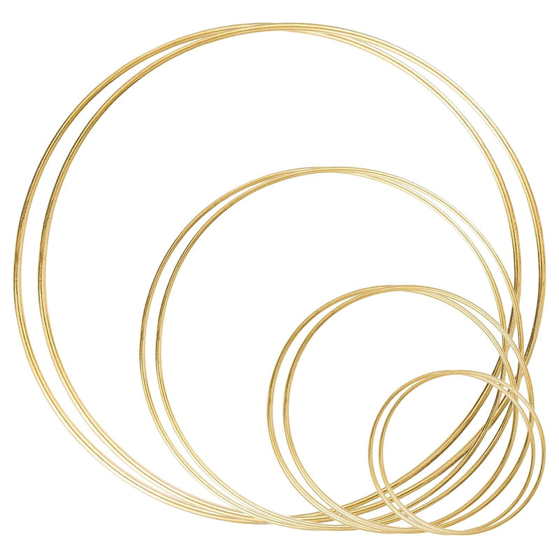 8 Pack Large Metal Floral Hoop Wreath Macrame Gold Hoop Rings(6 Inch8 Inch10 Inch 12 Inch) for Making Wedding Wreath Decor and DIY Dream Catcher Wall Hanging Crafts-Gold - NewNest Australia