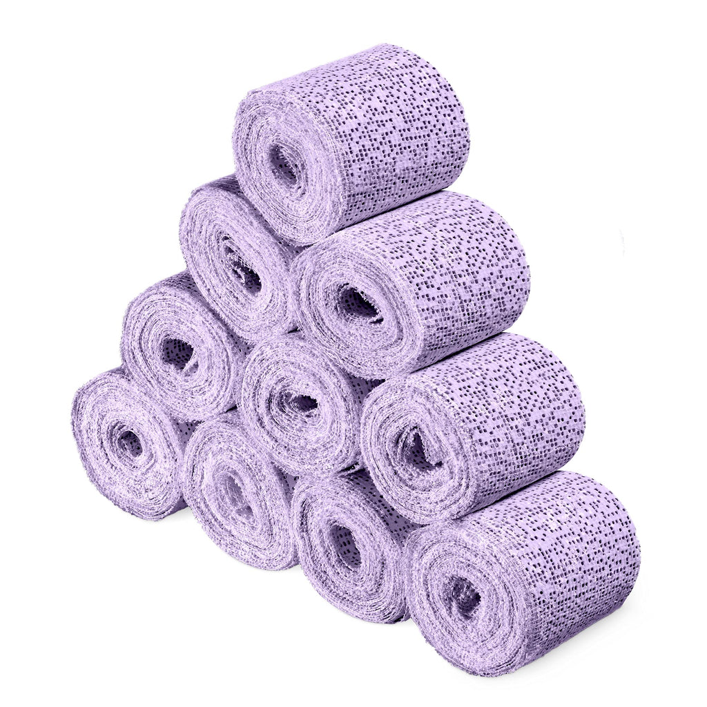 Navaris Plaster Cloth Rolls (S, Pack of 10) - Gauze Strips Wrap Bandages for Body Casts, Craft Projects, Belly Molds - 2" Wide x 118" Long, Violet S Purple - NewNest Australia