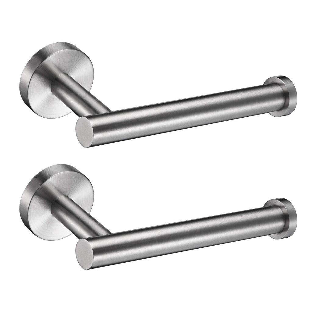 Nolimas 2Packs Brushed Nickel Toilet Paper Holder SUS304 Stainless Steel Half Open Round Silver Wall Mounted Rustfree Bathroom Hotel 5 inch TP Holder Washroom Kitchen Tissue Roll Dispenser 2 Pack - NewNest Australia