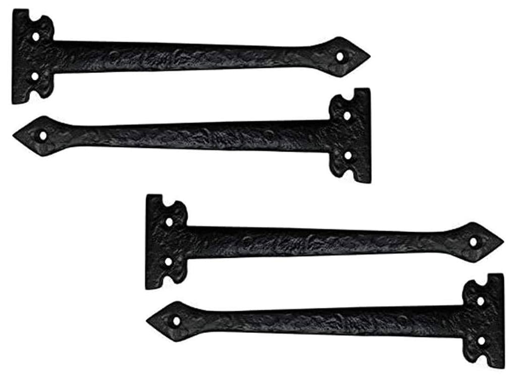 Adonai Hardware"Agee" Antique Iron False Hinge Front (Supplied as 4 Pieces per Pack) - Black Powder Coated 7.1 Inch x 4 Pack (Iron) - NewNest Australia