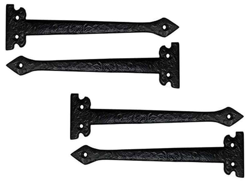 Adonai Hardware"Agee" Antique Iron False Hinge Front (Supplied as 4 Pieces per Pack) - Black Powder Coated 7.1 Inch x 4 Pack (Iron) - NewNest Australia