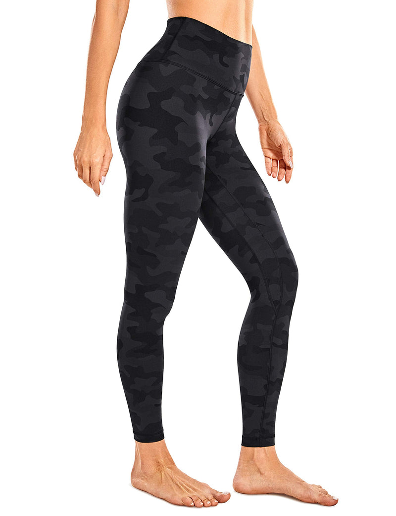 CRZ YOGA Women's Naked Feeling Yoga Pants 25 Inches - 7/8 High Waisted Workout Leggings Small Dark Grey Camouflage - NewNest Australia