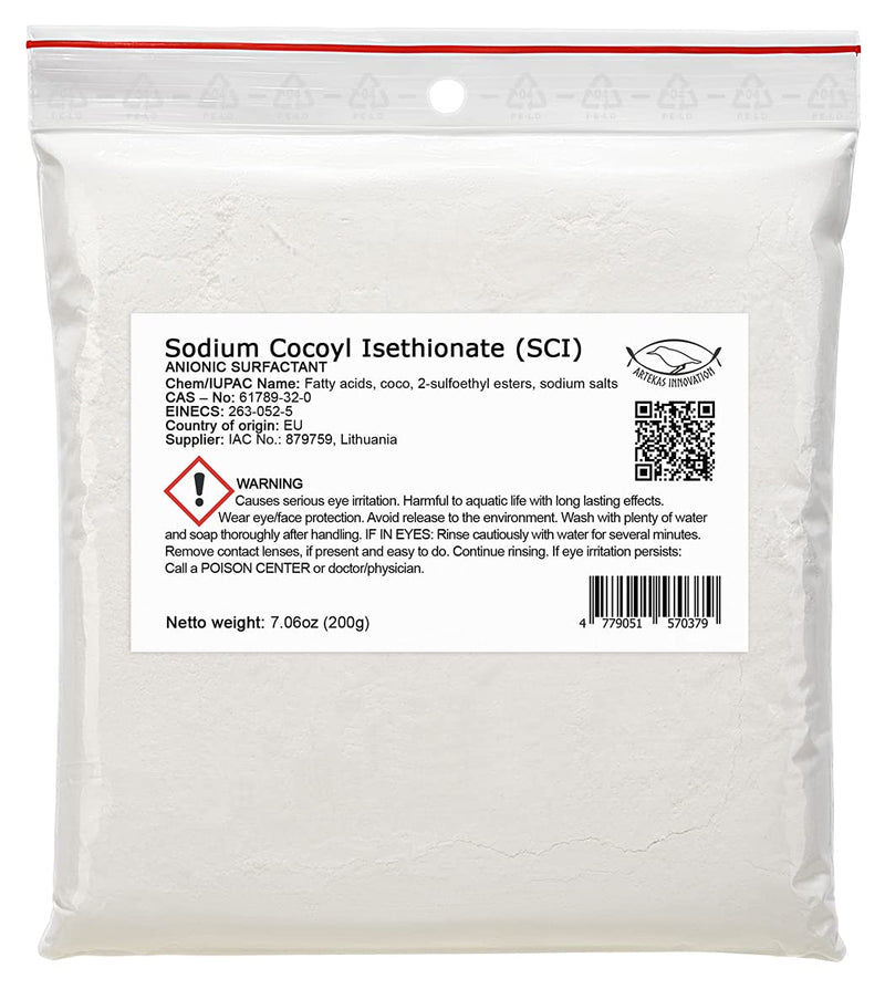 Artekas Innovation Sodium COCOYL ISETHIONATE (SCI) - Anionic, Foaming Surfactant - Powder (200 g | 7.06oz) - NewNest Australia