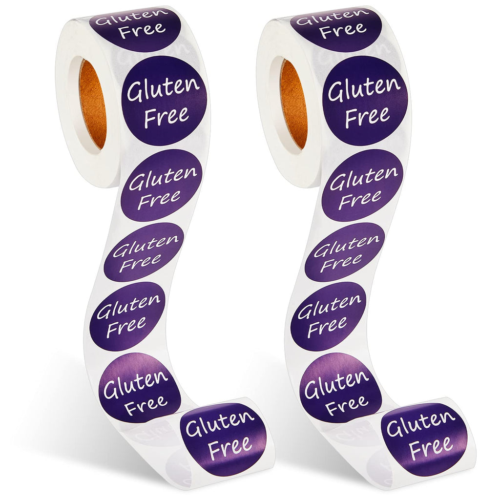 1000 Pieces Gluten Labels Stickers with Self-Adhesive Seals 1.5 inch Gluten Food Rotating Label Stickers for Jars Glass Bottle, Cards, Envelopes - NewNest Australia