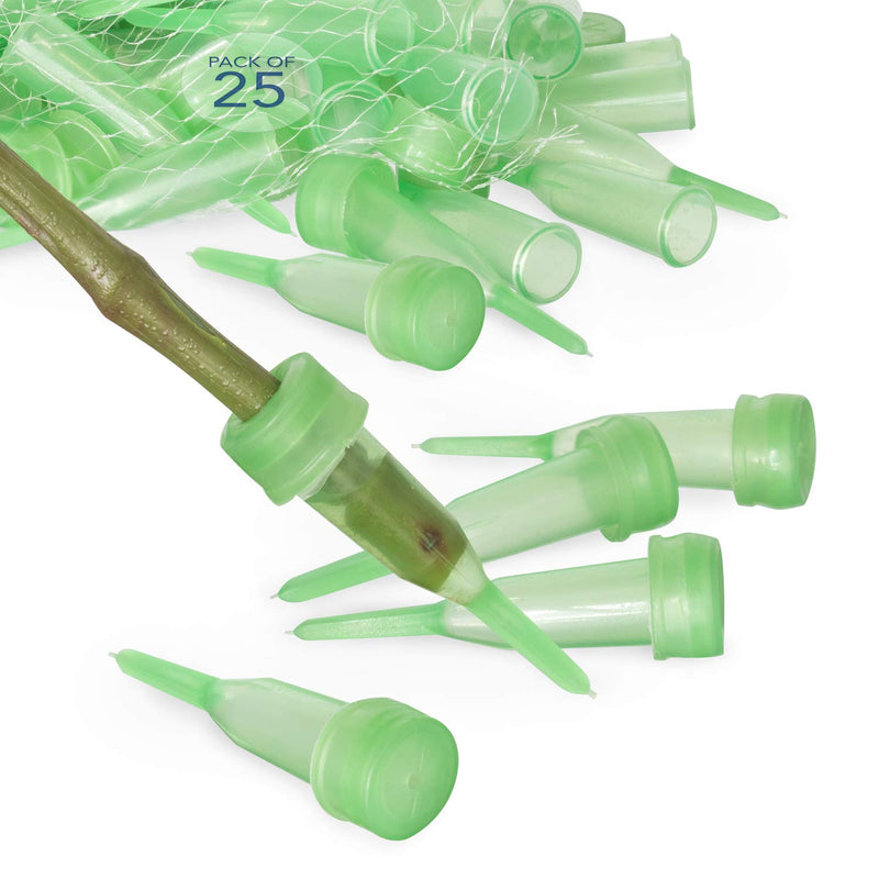 Royal Imports Floral Water Tubes/Vials for Flower Arrangements, Green - 2.5" (1/2" Opening) - Pointed Style - 25/Pack - w/Caps 2.5" Green (Pointed) - NewNest Australia