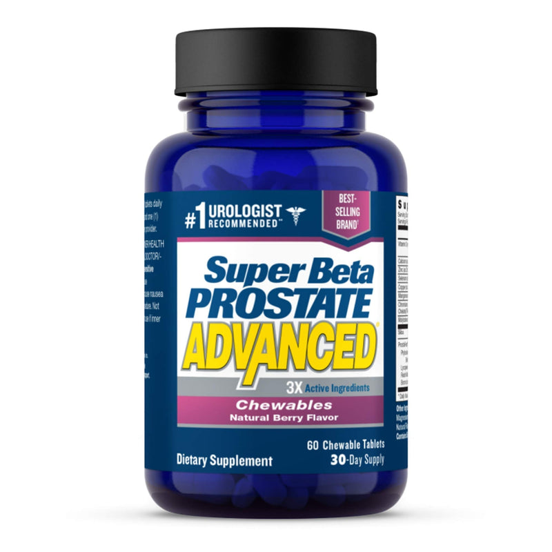 Super Beta Prostate Advanced Chewables - Delicious, Urologist Recommended Prostate Supplement for Men – Reduce Bathroom Trips, Promote Sleep, Support Prostate Health (60 Chews, 1-Bottle) - NewNest Australia
