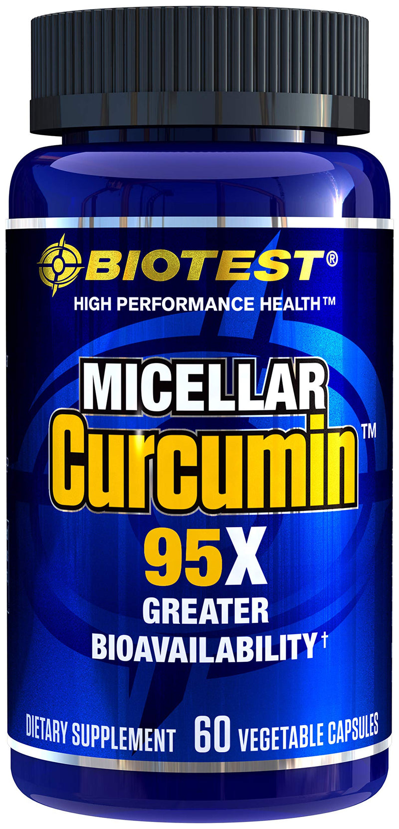 Biotest Micellar Curcumin Solid Lipid Turmeric Particles (2 Month Supply) - 95x Greater Absorption Than Piperine Formulas - for Heart Health, Joint Support, Immune Support (60 Veggie Capsules) - NewNest Australia