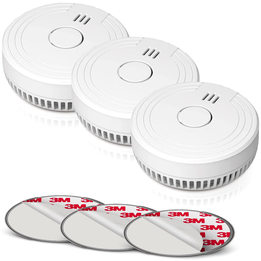 Ecoey Smoke Alarm Fire Detector with Photoelectric Technology and Low Battery Signal (Battery Include), Fire Alarm with Test Function for Home, Bedroom, FJ136GB, 3 Packs 3 Pack - NewNest Australia