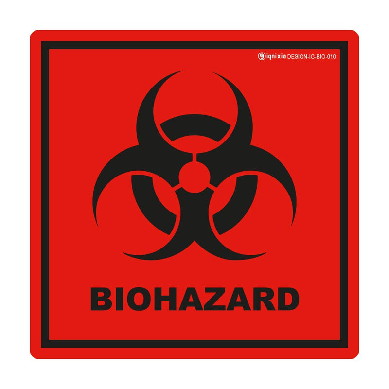 Biohazard Stickers- 5.5" x 5.5" Biohazard Labels (Pack of 10) - UV Coated Label- Biohazard Warning Sign for Labs, Hospitals and Industrial Use Universal Biohazard Symbol by Ignixia - NewNest Australia