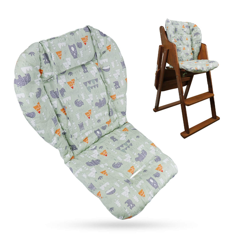 Myusbest Baby High Chair Cushion, Thick Pad for Wooden High Chair, Baby Dining Chair Liner Mat(er Mat(Green Forest) Green Forest - NewNest Australia