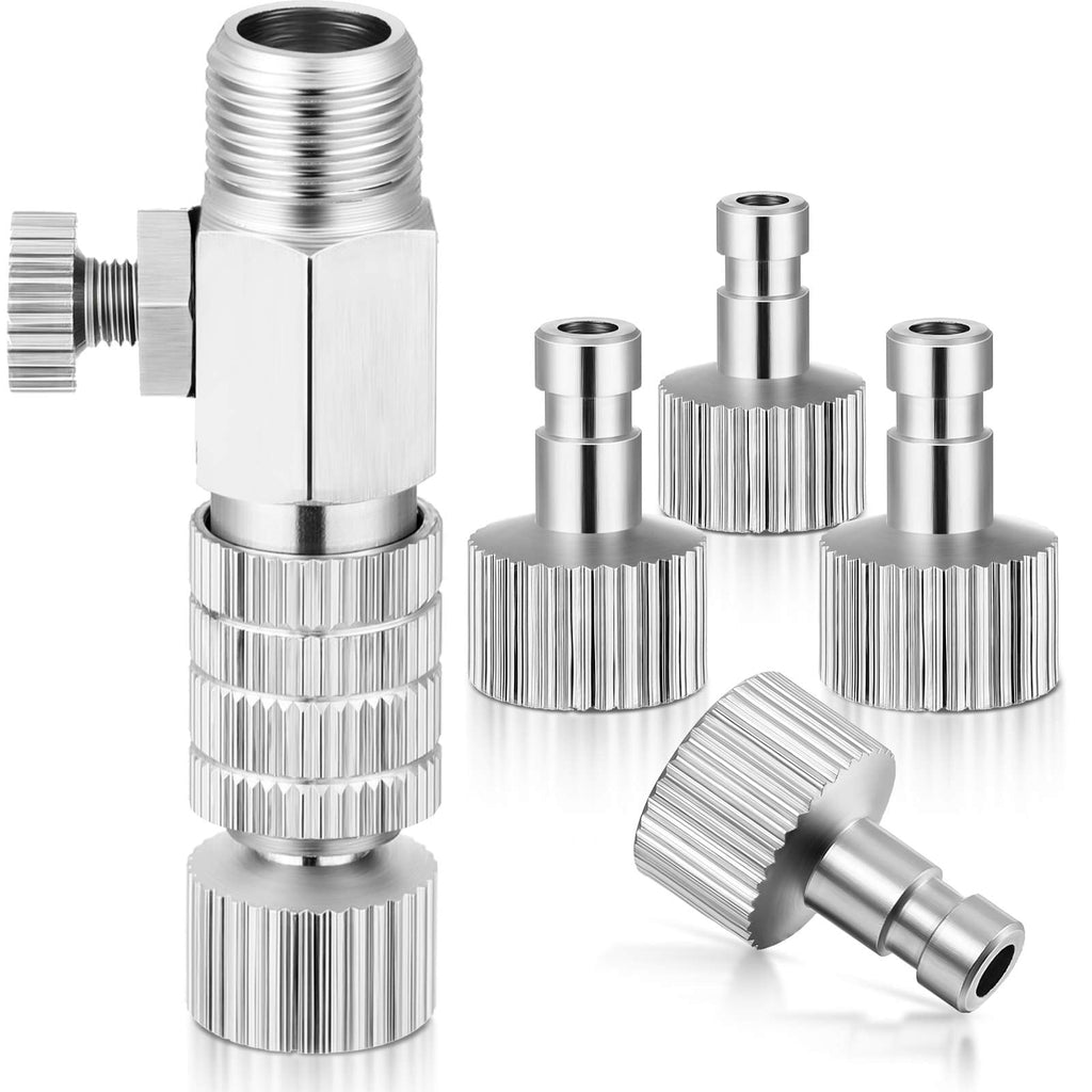 Airbrush Quick Release Coupling Adapter Kit Spray Gun Disconnect Adapter Set with 1/8 Inch 5 Male and Female Connectors and 1/8 Inch BSP Male and Female Connection with Adjustable Control Valve - NewNest Australia