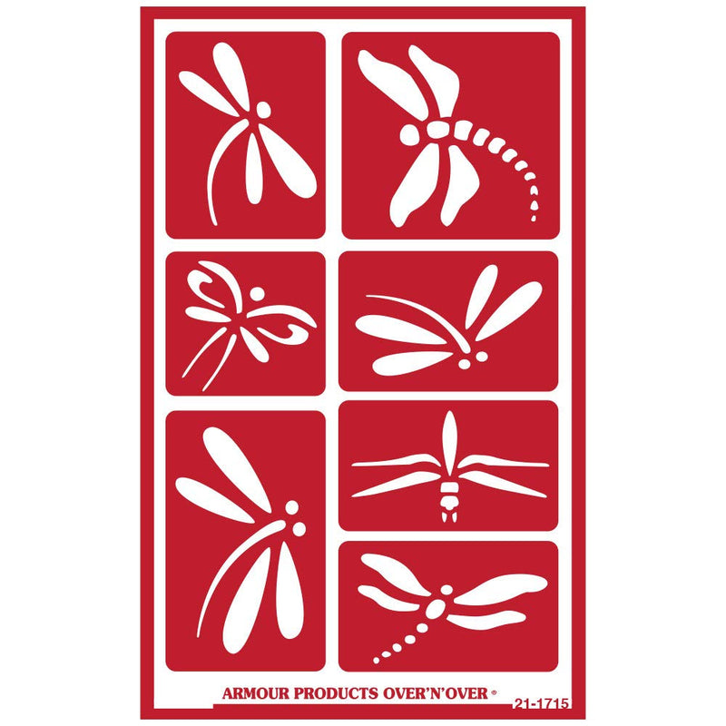 Armour Products Ove N Over-Dragonfly Over N Over Reusable Glass Etching Stencil, Brown - NewNest Australia