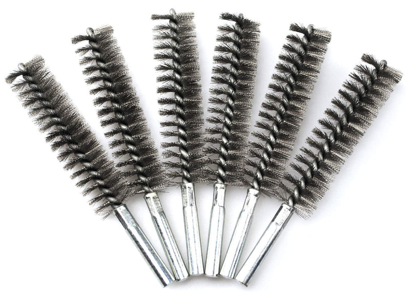 Ctsyuqoo 6pcs Pipe Cleaning Brush Set Stainless Steel Bristles, Stainless Steel Pipe Brush for Auto Parts,Bottles, Guns, Tubes, Etc. 4/5"(20mm) - NewNest Australia