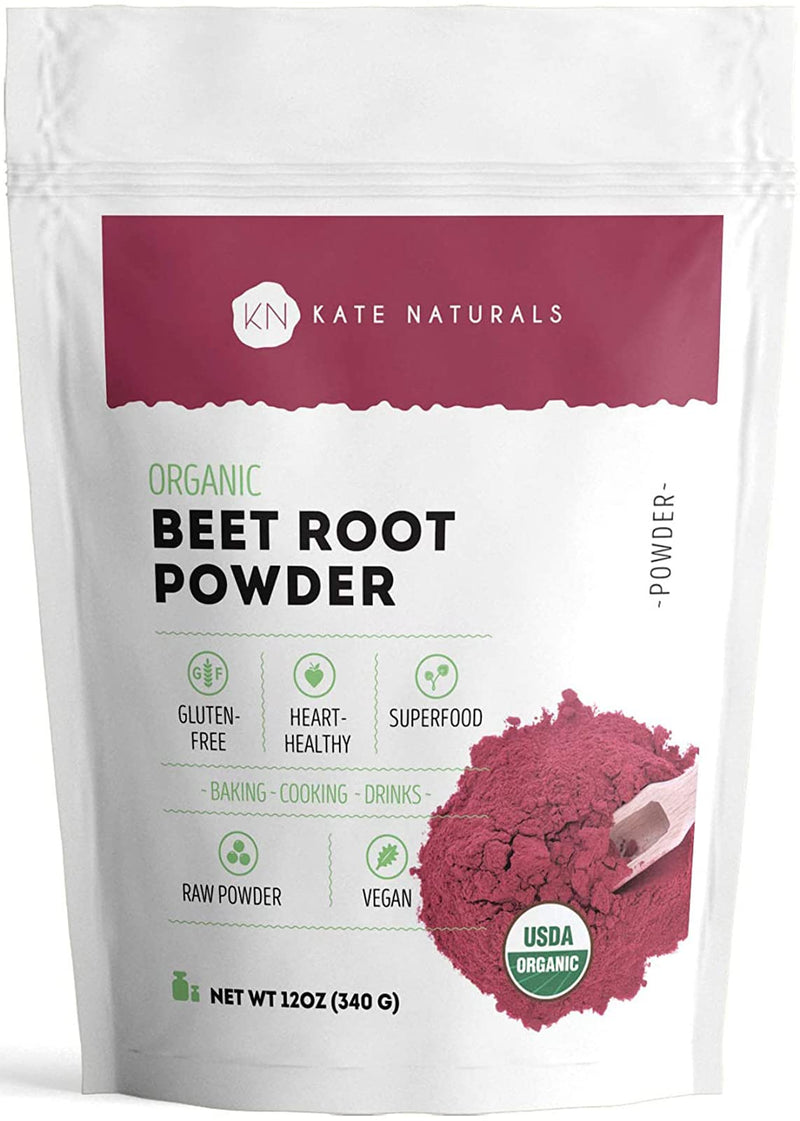 Beet Root Powder for Baking & Blood Pressure - Kate Naturals. USDA Organic Beetroot Powder & Nitric Oxide Supplement for Increase Energy & Stamina Pre Workout. Gluten Free Organic Beet Powder - NewNest Australia