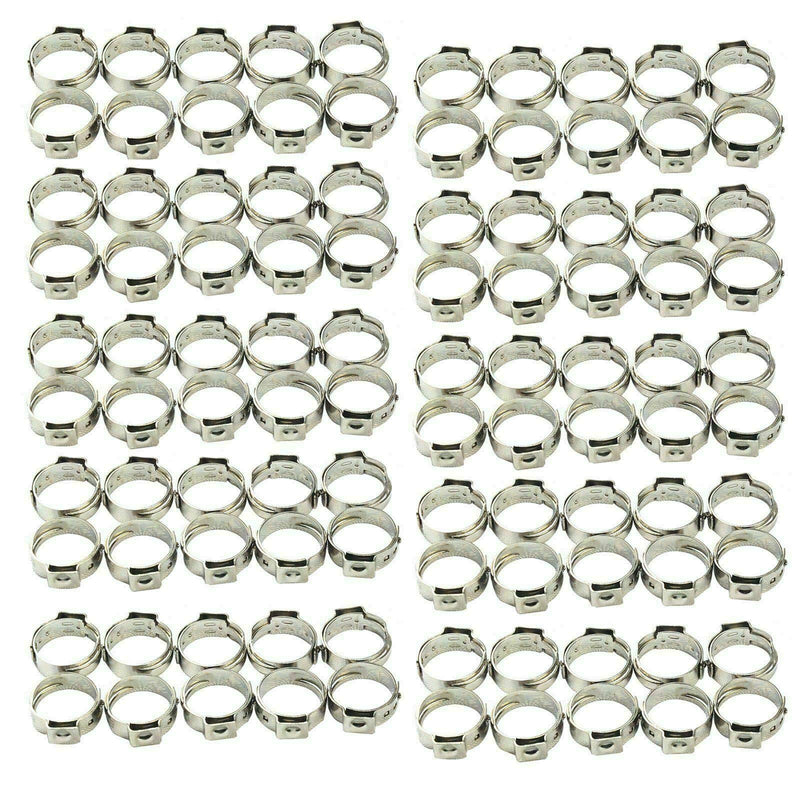 100pcs 1/2 Inch PEX Cinch Clamp Rings,304 Stainless Steel Cinch Crimp Rings Pinch Clamps for PEX Tubing Pipe Fitting Connections - NewNest Australia