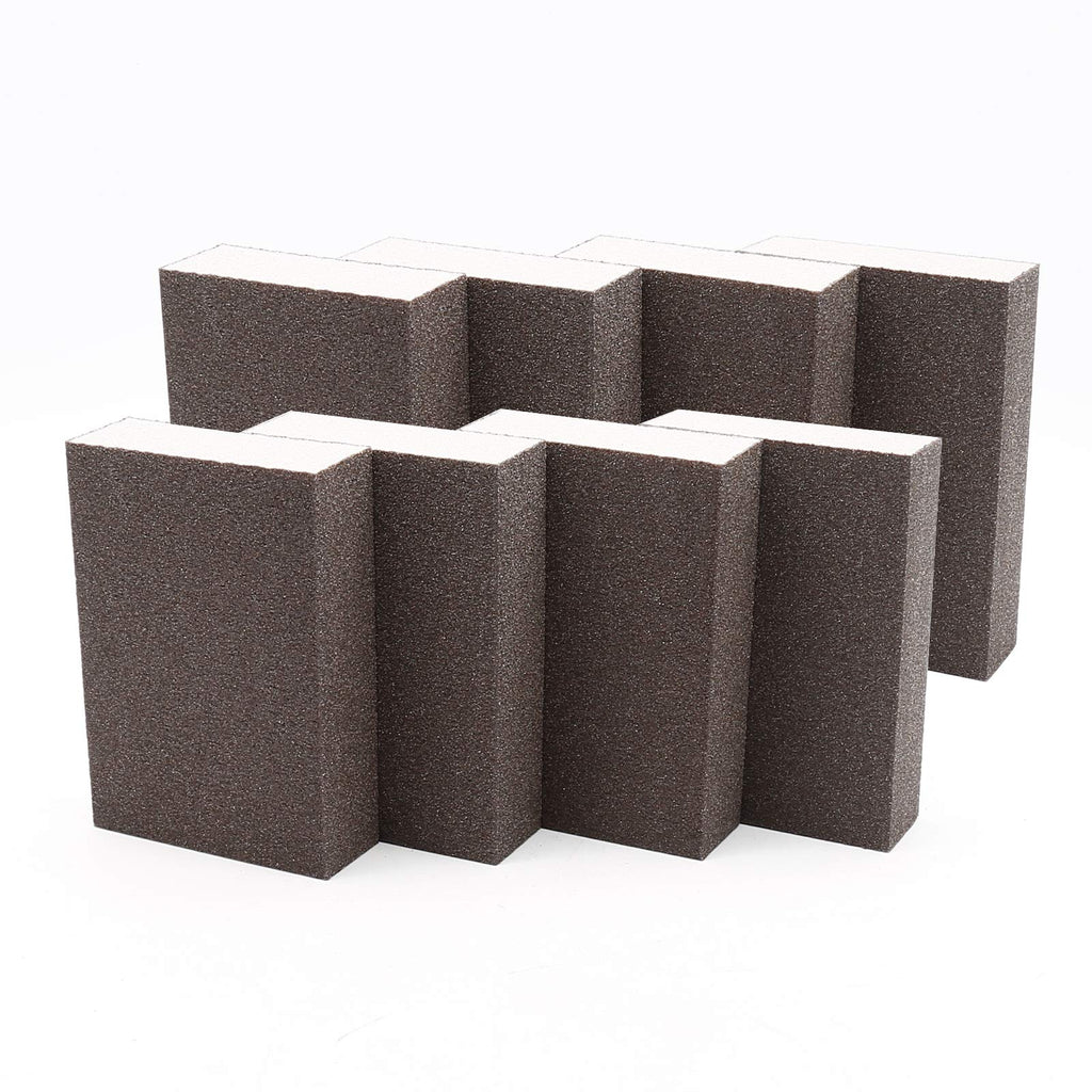 BokWin 8Pcs 100# Grit Sanding Sponge, Wet Sanding Block for Pot Brush Pan Brush Sponge Brush Glasses Sanding Wood Sanding Metal Sanding, Washable and Reusable (Brown) 100# - NewNest Australia