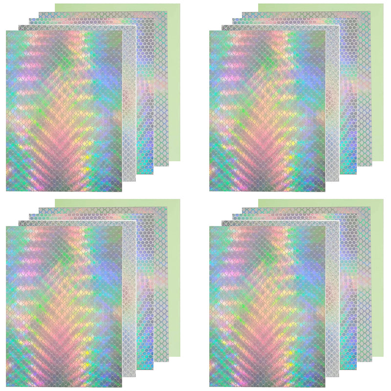 SILANON Fishing Lures Tape Reflective Fish Scales Sticker Holographic Adhesive Film Flash Lure Tape for Fishing Lure Making DIY Crafts Tool Type A-20PCS - NewNest Australia