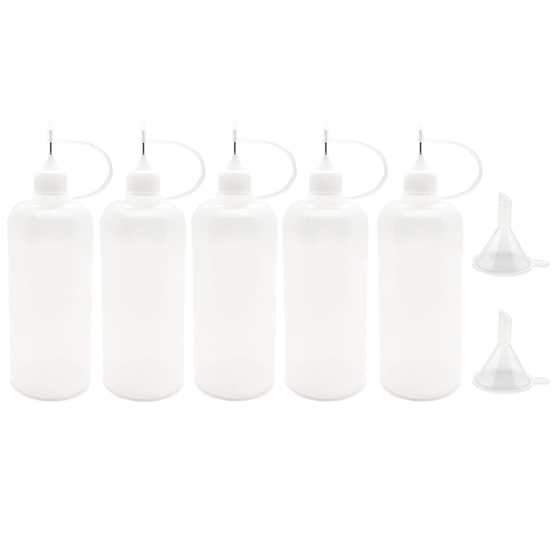 5 Pcs Precision Tip Applicator Bottles, MYYZMY 4 Ounce Needle Tip Bottle, with 2 Pcs Mini Funnel, White Lid - NewNest Australia