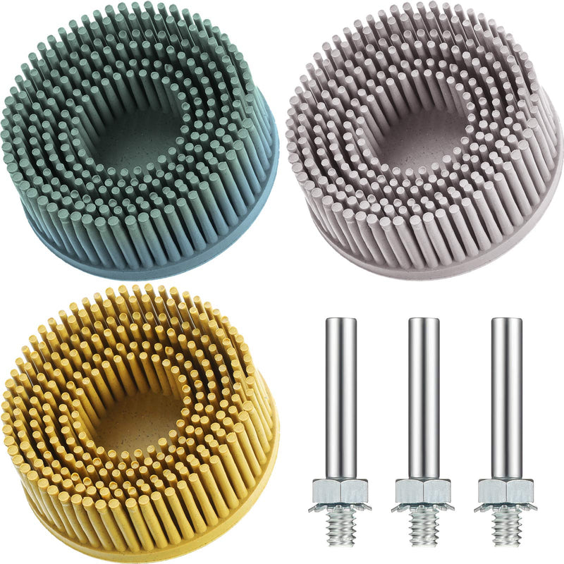 3 Pieces 2 Inch Bristle Disc Assorted Grit 50# 80# 120# Coarse Bristle Disc Attachment Abrasive Coating Removal Disc with 1/4 Inch Round Shank (50# 80# 120#) - NewNest Australia