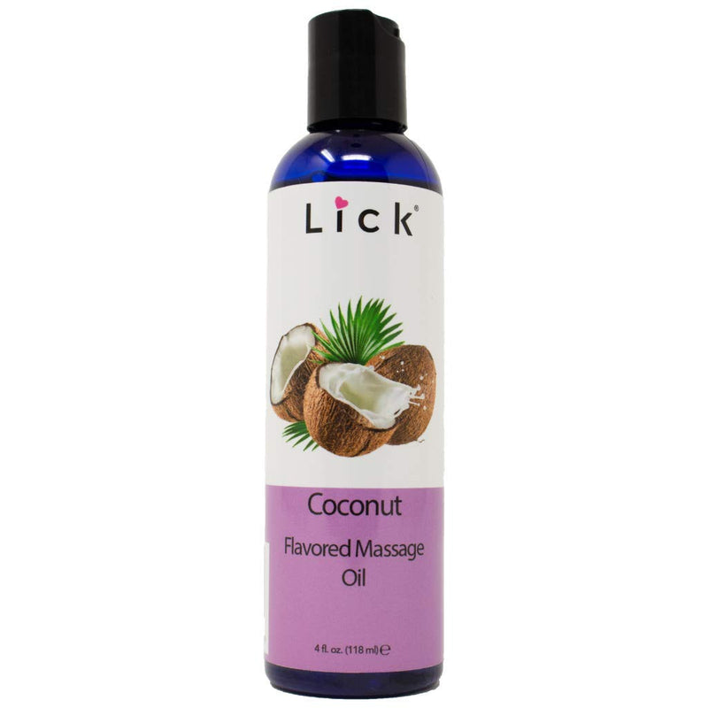 Coconut Flavored Massage Oil for Couples – Edible Massaging Lotion with Vitamin E, Sweet Almond and Coconut Oil is Non Sticky and Gentle on Skin – Natural, Relaxing and Vegan (4 oz) - NewNest Australia