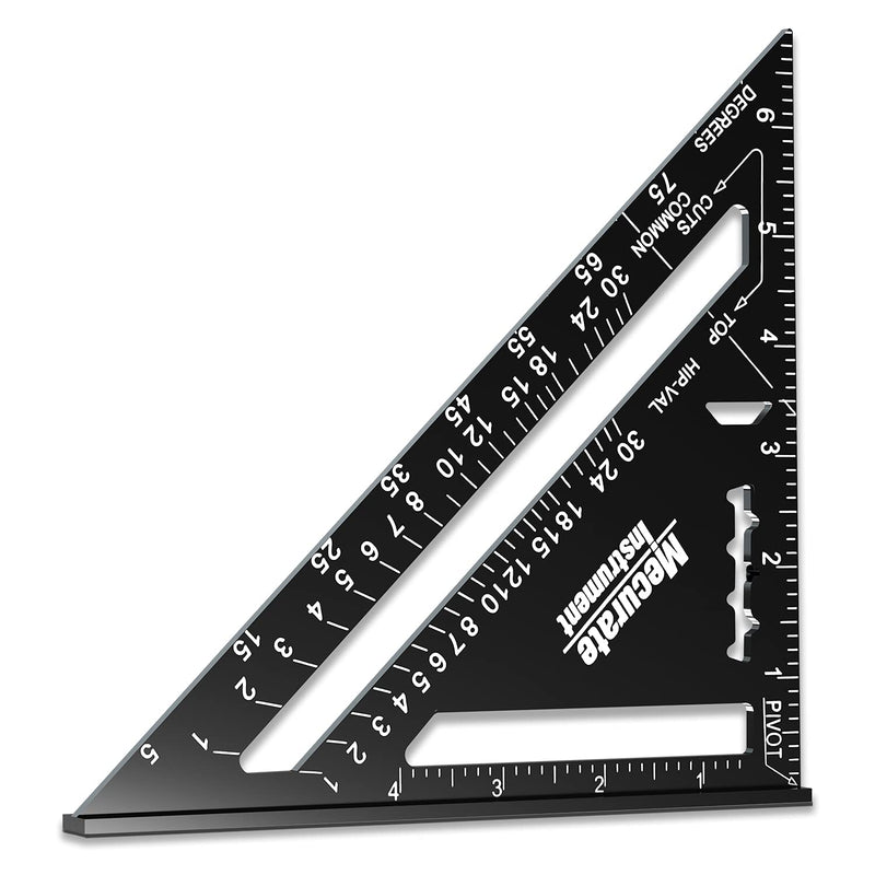 Mecurate Rafter Square, 7 inch Triangle Carpenter Square Die-cast Aluminum Alloy for Woodworking and Carpentry (7 inch) - NewNest Australia