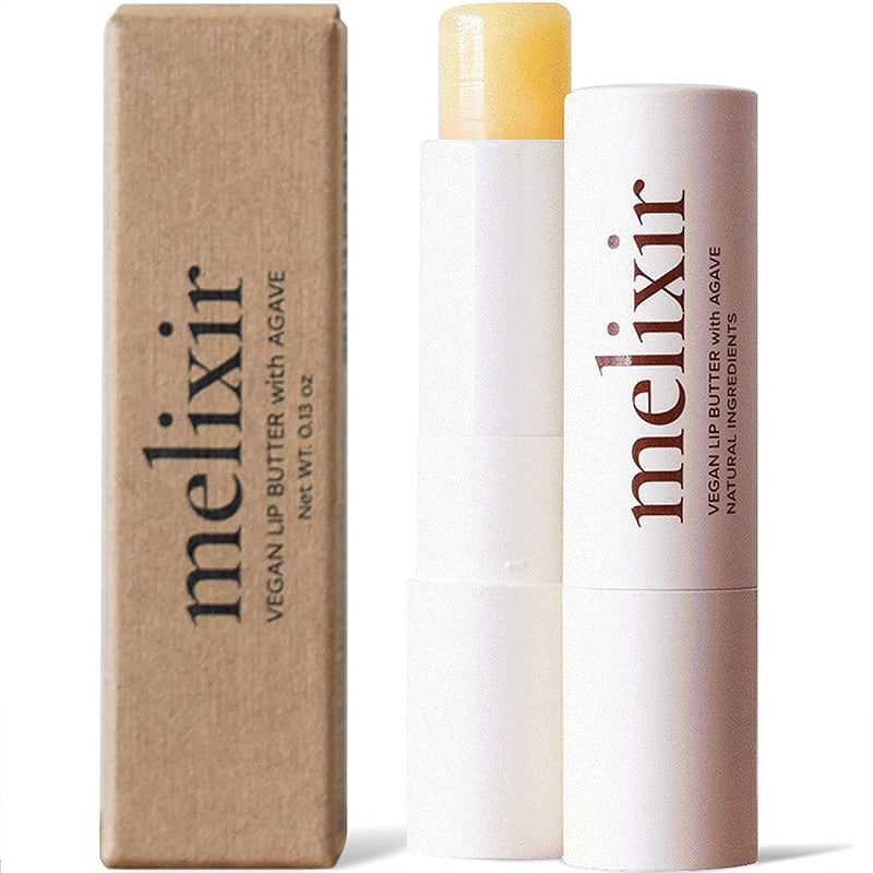 Melixir Vegan Lip Butter #01 Agave(Clear) (+11 more colors) 0.13oz, Bee Free, Petrolatum Free, Deep Nourishing Plant-Based Vegan Chapstick, Vegan Lip Balm for Dry, Cracked and Chapped Lips 01 Agave (Clear) - NewNest Australia