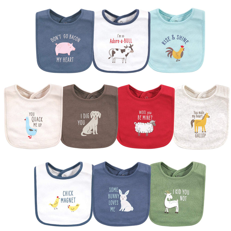 Hudson Baby Cotton Bibs Bacon My Heart One Size - NewNest Australia