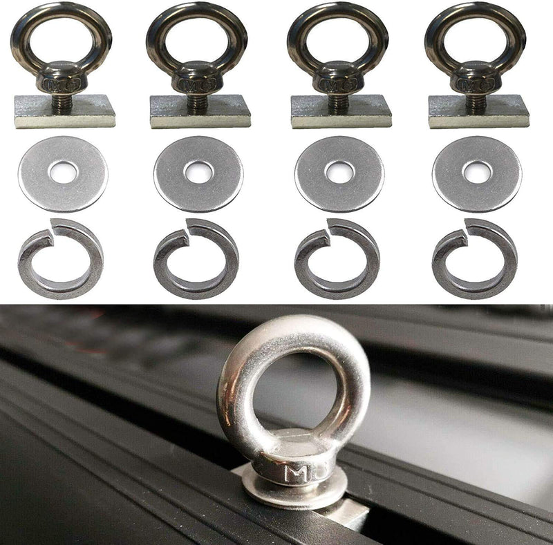 4 Pack - Heavy-Duty Stainless Steel Eye Bolt tie Down Anchoring Kits - NewNest Australia