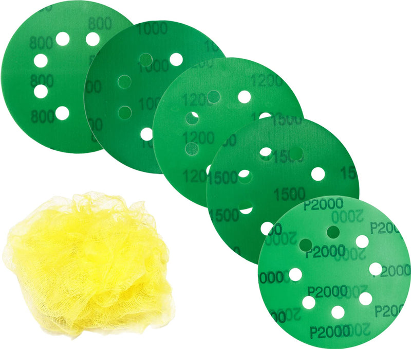 S&F STEAD & FAST 5 Inch Sanding Discs Hook and Loop, Sand Paper 800 1000 1200 1500 2000 Grit, Orbital Sander Sandpaper, Wet Dry Sandpaper High Grit Assortment and Tack Cloth, 25pc, Auto, Wood, Metal 25 - NewNest Australia
