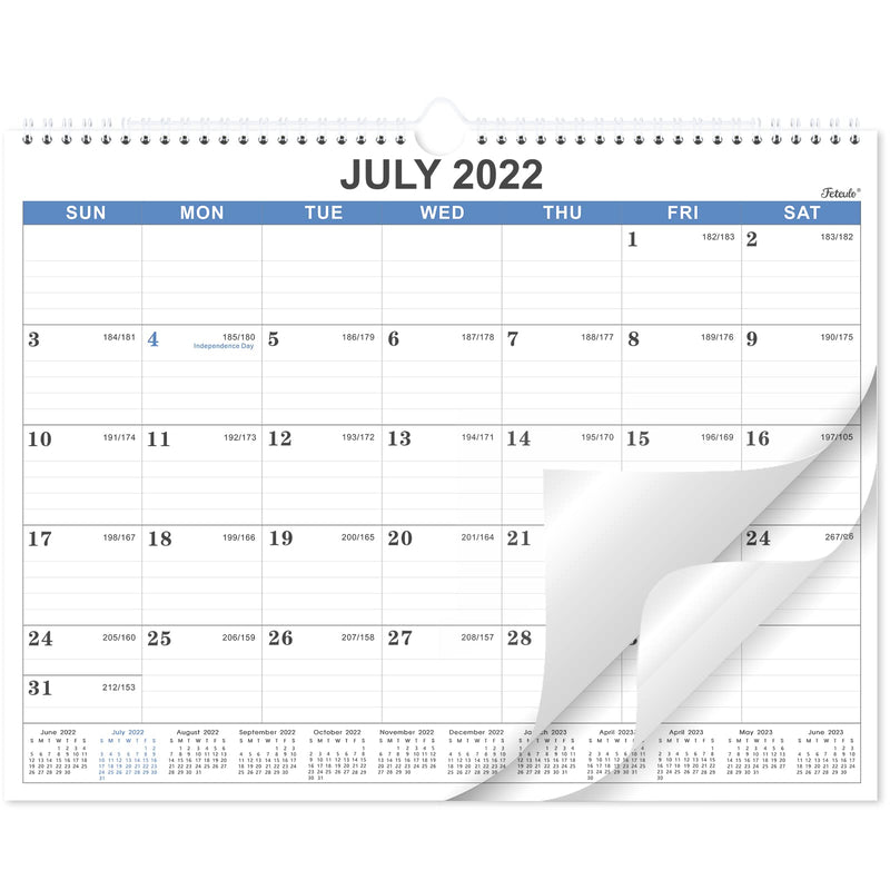 2022-2023 Wall Calendar - 18 Monthly Wall Calendar, Jul 2022 - Dec 2023, 15" x 11.5", Large Blocks with Julian Dates, Twin-Wire Binding, Suitable for Hanging on the Wall 15" x 11.5" - NewNest Australia