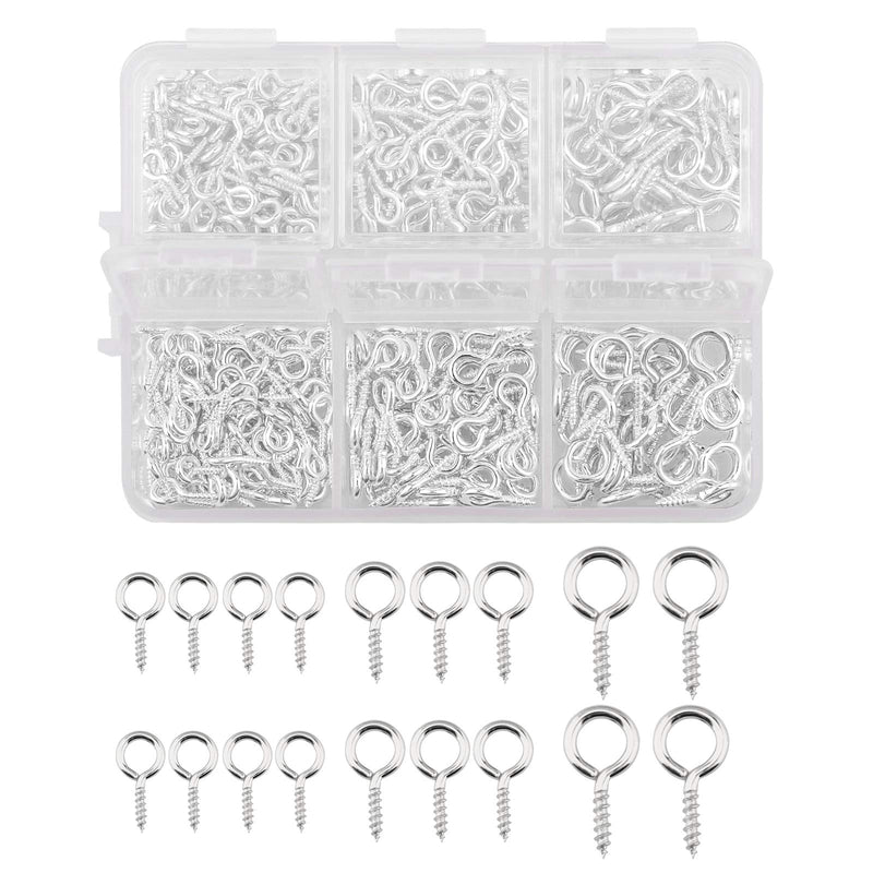 TOYMIS 400pcs Mini Screw Eye Pins, Mini Metal Eye Pins Small Eye Pin Pendants for DIY Art&Crafts, Jewelry Making Findings, Charm Bead Supplies (Silver, 3 Different Sizes) Silver - NewNest Australia