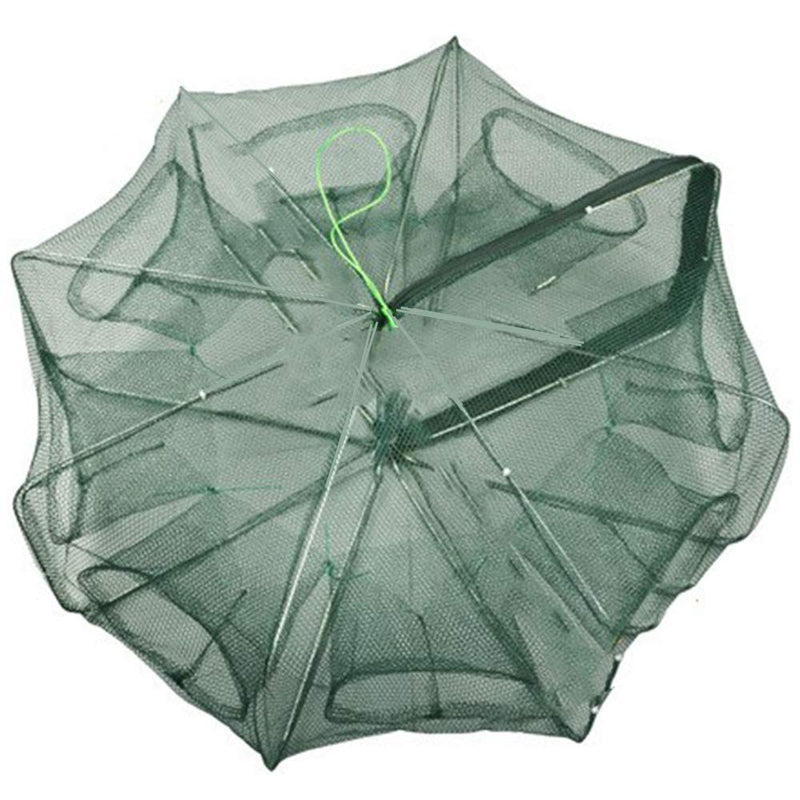 ZffXH Fishing Bait Trap Foldable Fish Minnow Crab Crayfish Crawdad Shrimp Net Cast 8 Holes - NewNest Australia
