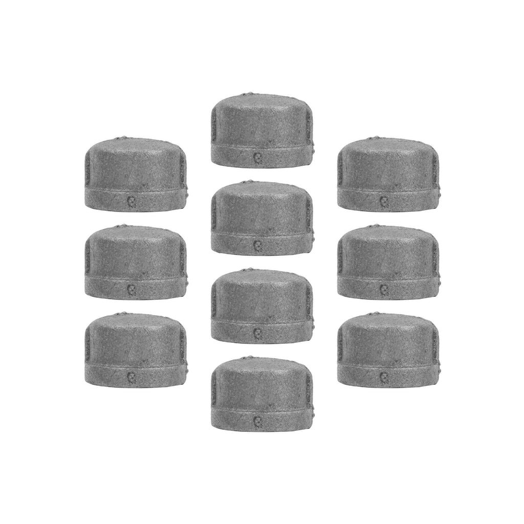 PIPE DÉCOR 1/2 in. Black Malleable Iron Cap, 10 Pack, for DIY Pipe Furniture Building and Regular Plumbing Applications - NewNest Australia