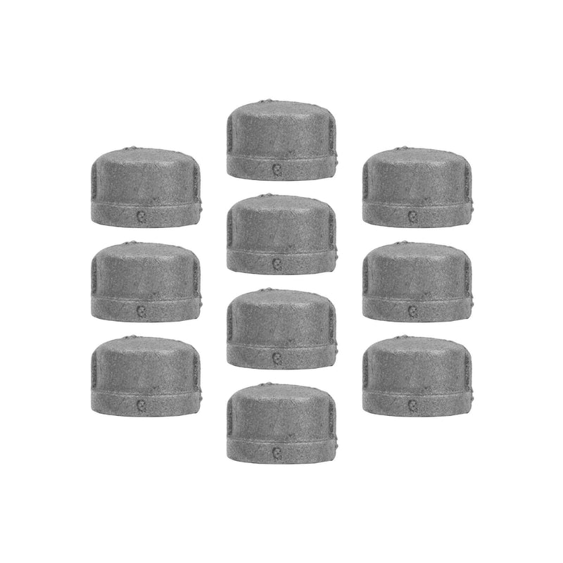 PIPE DÉCOR 1/2 in. Black Malleable Iron Cap, 10 Pack, for DIY Pipe Furniture Building and Regular Plumbing Applications - NewNest Australia