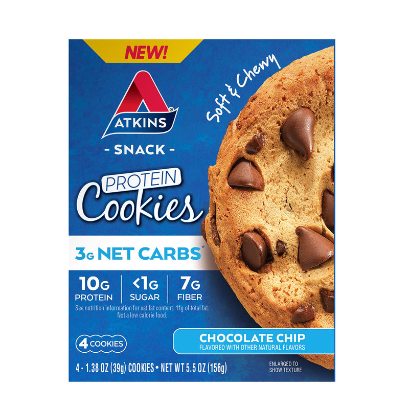 Atkins Protein Cookie Chocolate Chip, 4 Count 1.38 Ounce (Pack of 4) - NewNest Australia